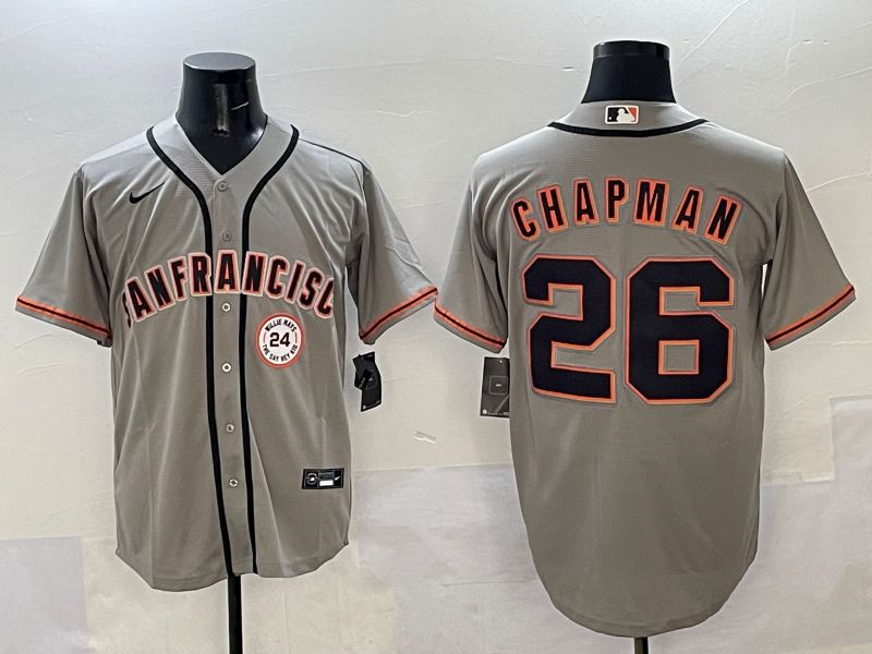 Men San Francisco Giants 26 Chapman Grey Game Nike 2025 MLB Jersey style 38